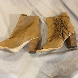 Cute tassel peep toe booties